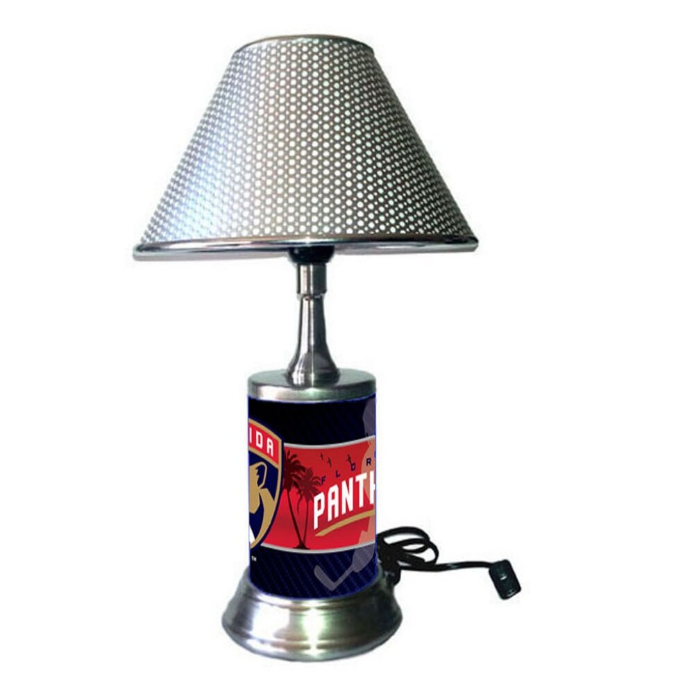 Florida Panthers table lamp with chrome finish shade, NHL